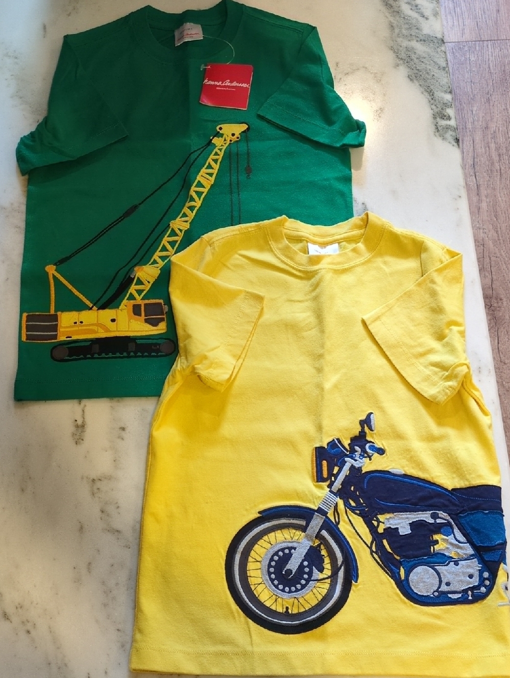 Hanna Andersson Boys Appliqué Tee Bundle Size 130 (8) NWT/NWOT Motorcycle Crane